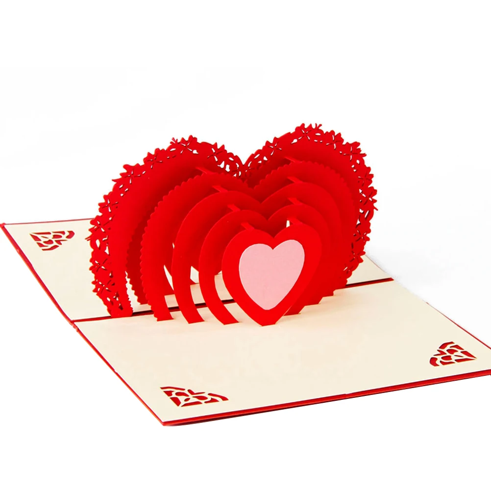 

Creative 3D Greeting Heart Design Valentine'S Day Gift For Family Friends Lovers Up Greeting Cards Handmade Personalized Gift