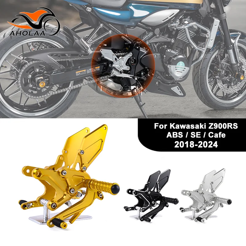 

For Kawasaki Z 900 Z900 RS Z900RS SE Cafe ABS 2018-2024 Raised Rear Footpeg Pedal Foot Pedals Adjustment Motorcycle Footrests