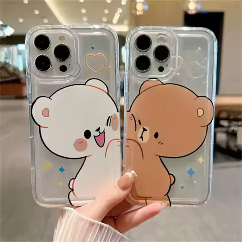 Cartoon Dog Couple Phone Case for Samsung Galaxy S22 S23 S24 Ultra Plus FE 5G A55 A54 A15 A14 A35 A52 A34 Soft Cover Fundas