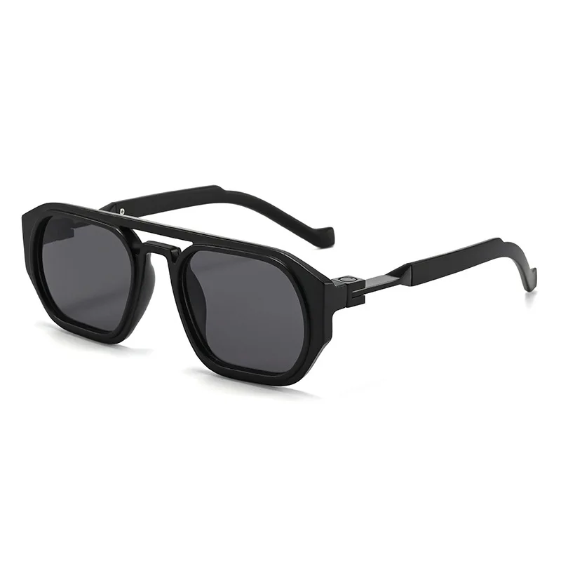 

Ins New Retro Polygonal Square Double Bridge Women Sunglasses Y2K Fashion Transparent Gradient Lenses Men Popular Frame UV400