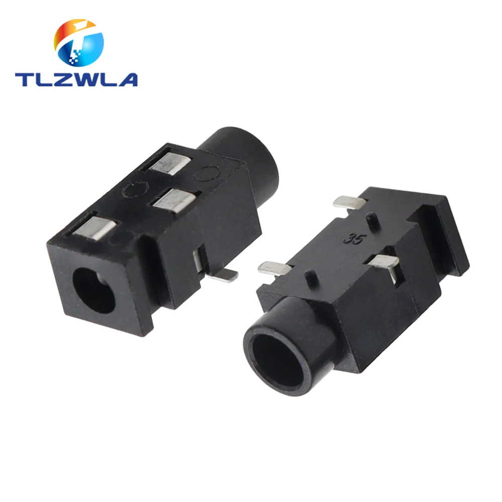 10PCS Earphone Socket 3.5MM Audio Socket PJ-320 3Pin SMD Belt Column 3.5 Headset Female Seat PJ320B