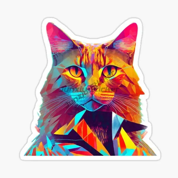 Maine Coon Cat Cute Pets PVC Personalized Stickers for Decorate Fridge Window Wall Car Bicycle Decal Accessories