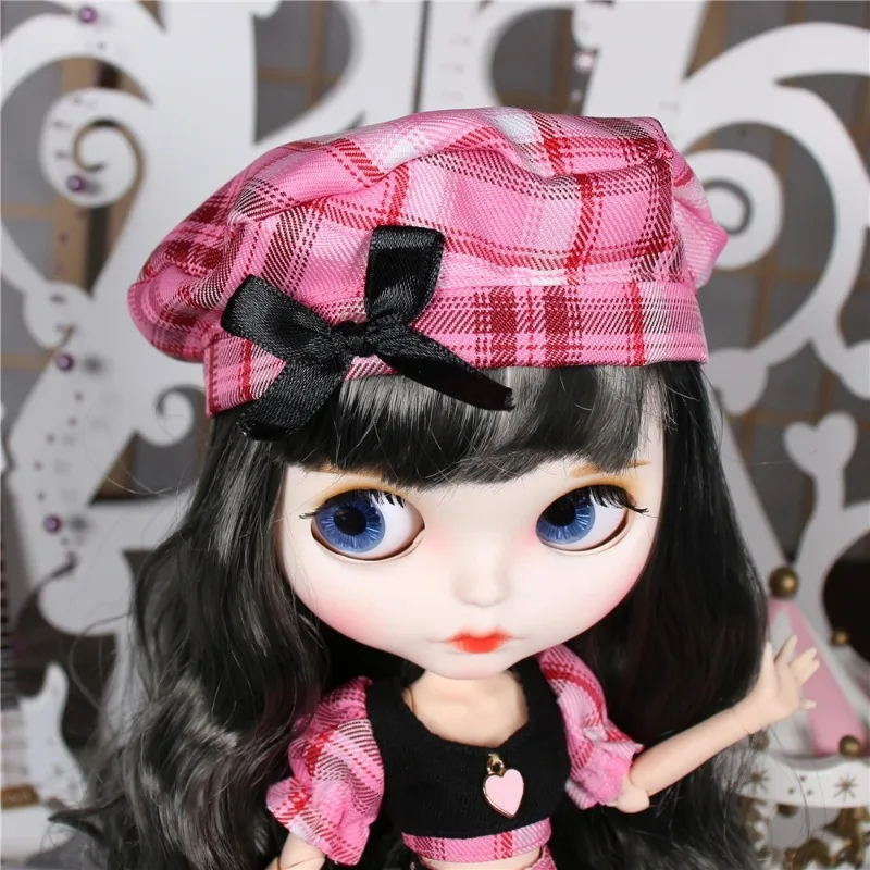 vestiti per bambole blythe ICY DBS Vestiti per bambole Blyth vestito rosa Berretti Gonna scozzese vestito anime abiti fantastici ragazza cosplay