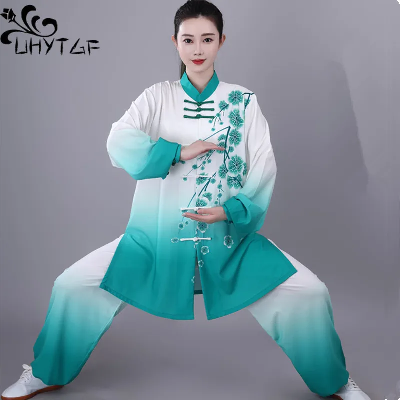 

Chinese Tang Suit Tai Chi Suit Women Autumn New Embroidery Performance Morning Exercise Clothing Martial Arts Taijiquan Practice