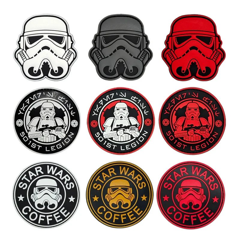 Star Wars, pvc soft rubber badge, Star Guard Imperial Soldier, Glue Velcro patch, anime accessories