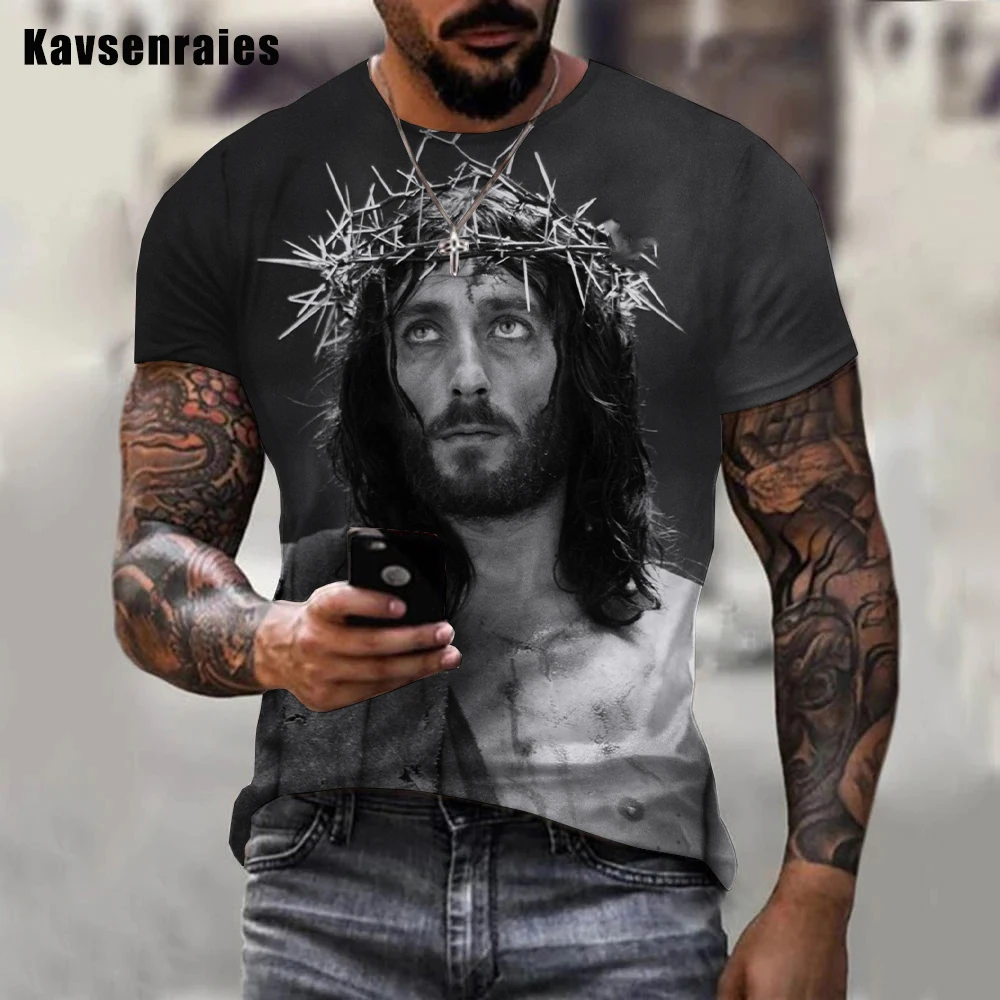 God Religion Christ Jesus Printed 3D T-shirt Men Women Hip Hop Fashion Casual Short Sleeve Unisex Harajuku Streetwear Tops