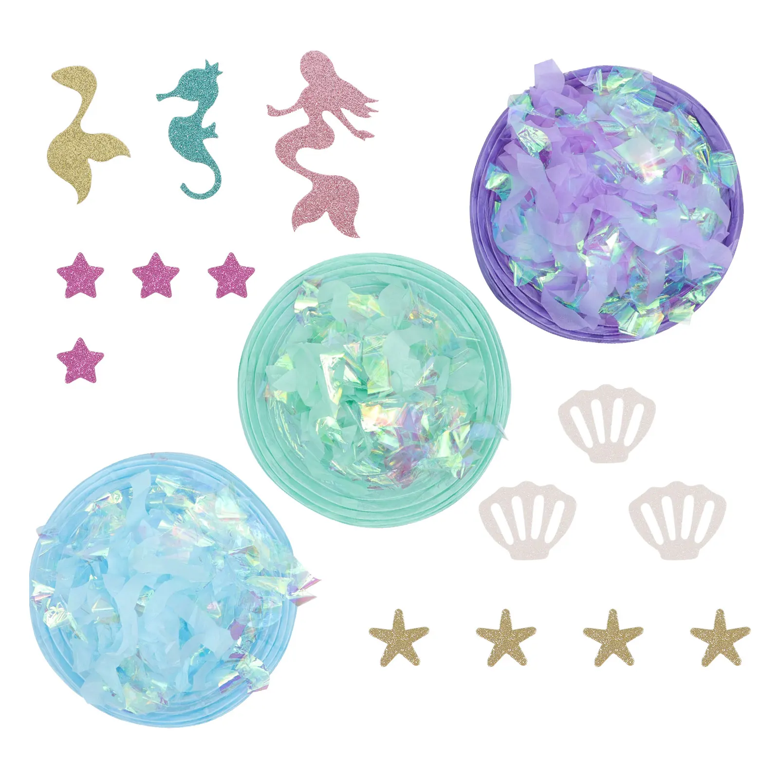 

3pcs Jellyfish Paper Lanterns Multicolor Mermaid Party Decor Hanging Sea Theme Light Ornaments For Home Office Decorative
