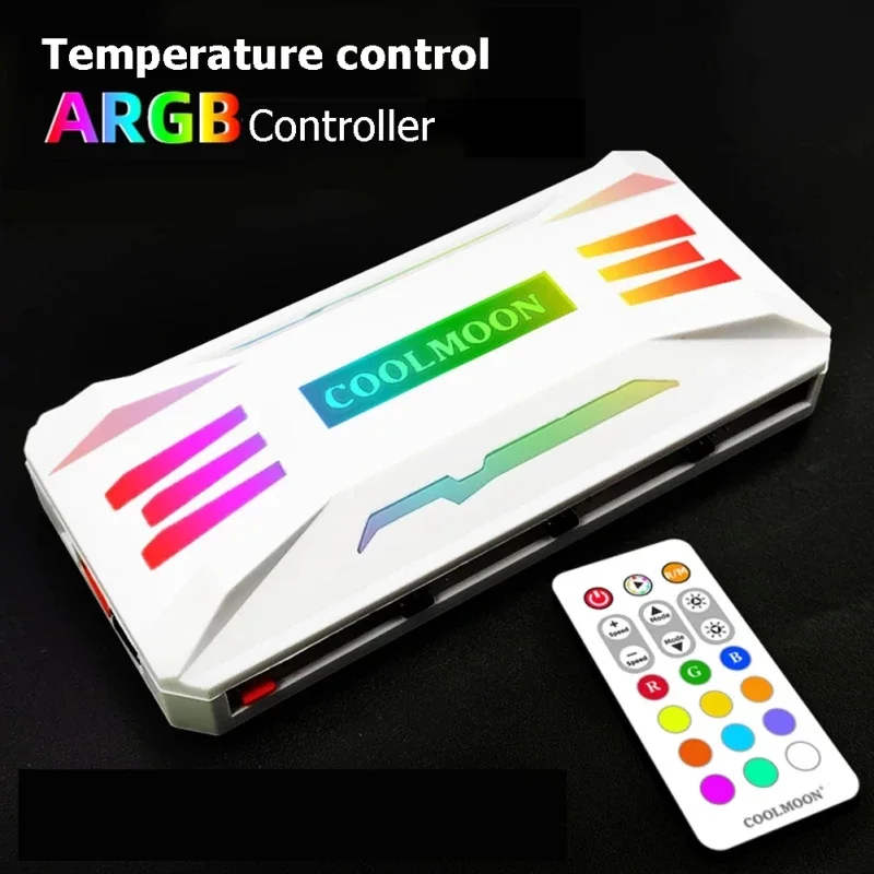 RGB Controller 4Pin PWM 5V 3Pin ARGB Cooling Fan Smart Intelligent Remote Control for PC Case Chassis