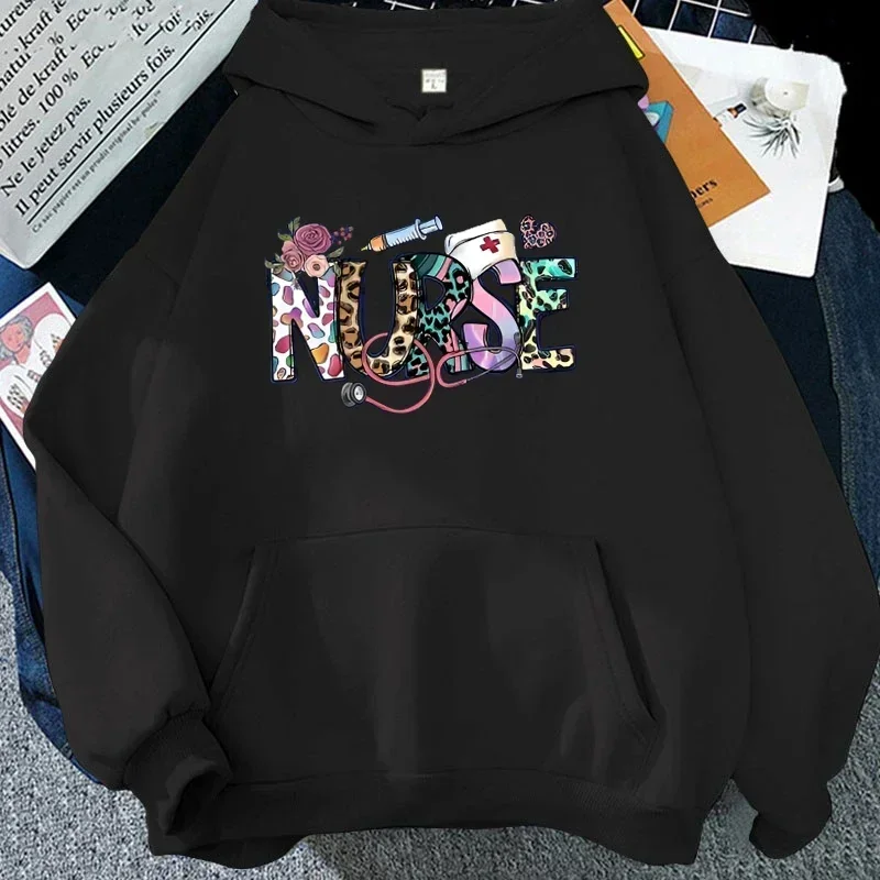 New Fashion Unisex Nurse Printed Hoodies Men Women Casual Long Sleeve Hoodie Pullovers Teens Outdoor Sweatshirts