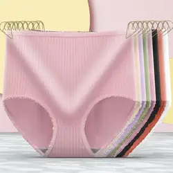 Cheap wholesale 10Pcs/lot ropa interior femenina Striped Underwears Women Panties Plus Size 3XL lingerie women's briefs