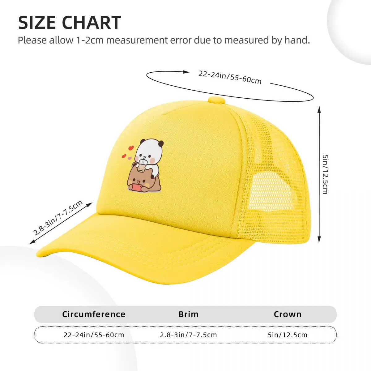 Bear And Panda Bubu Dudu Balloon Mesh Baseball Caps Snapback Baseball Hats Casual Casquette Outdoor For Men's And Women's