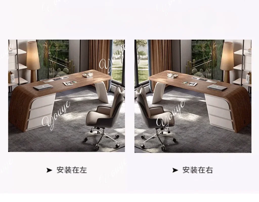 Q Retro style desk study home office computer desk writing desk light luxury modern simple solid wood