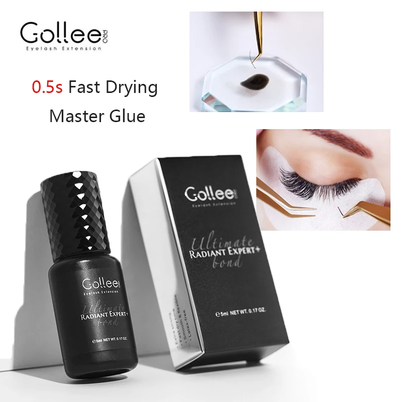 Gollee Glue Eyelashes 0.5s eyelash extensions professional eyelash adhesive Waterproof lashes supplies for Salon Eyelash glue