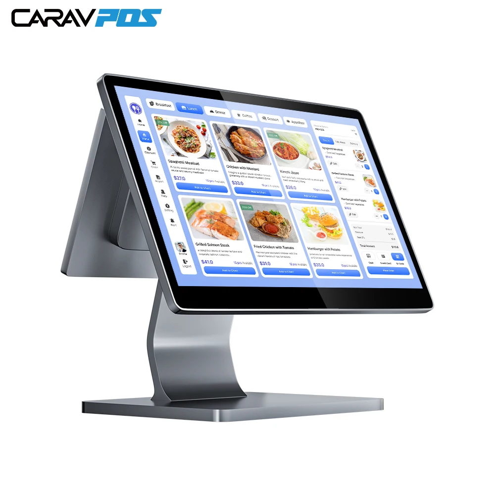 Wholesale Dual Display POS System 15.6 Inch Aluminum Fanless POS Terminal Windows 11 Android for Retail POS Hardware