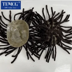 Dreadlock Men's capillary prothesis Double Konts PU Base Toupee Men Curly Hair System Unit for Black Men 100% Human Hair Wig Man