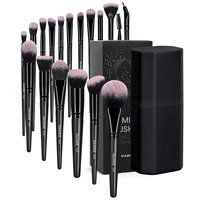MAANGE Juego de brochas de maquillaje, 18 Uds., base premium en polvo, correctores, sombras de ojos, colorete, brochas de maquillaje con caja de almacenamiento de viaje