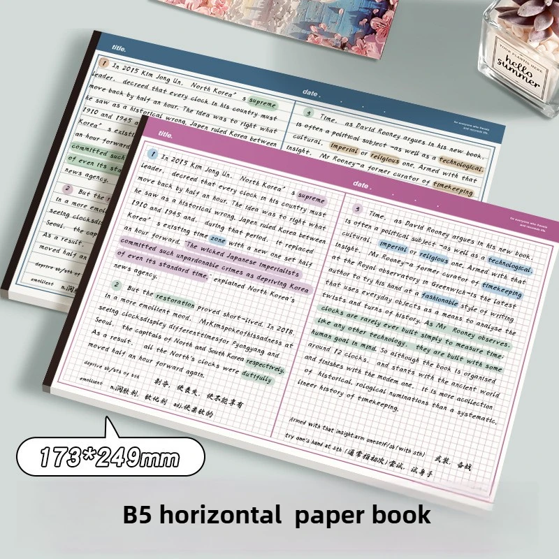 1PC 20 Sheets B5 Notebook Tearable Sketch Book Diary Planner Agenda Notebook Memo Pad Office Campus Writing Pads