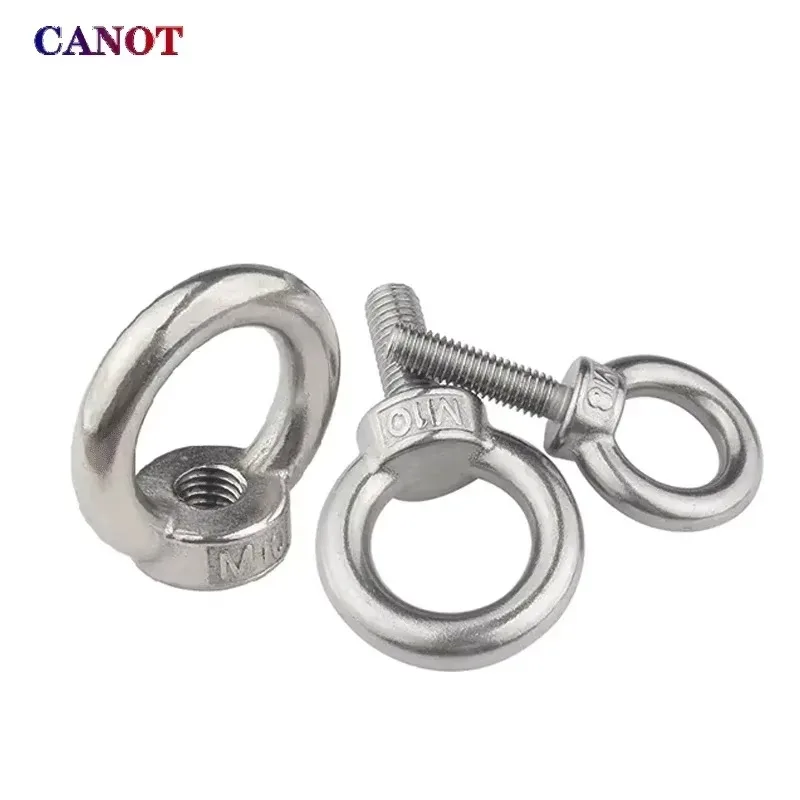 304 Stainless Steel Lifting Eye Nuts/ Screw Ring Eyebolt Ring Hooking Nut Screws M3 M4 M5 M6 M8 M10 M12