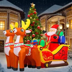 2.1M Christmas Decoration Inflatable Toys Elk Santa Claus Gift With LED Lights Xmas New Year Decor Outdoor Garden Party Props
