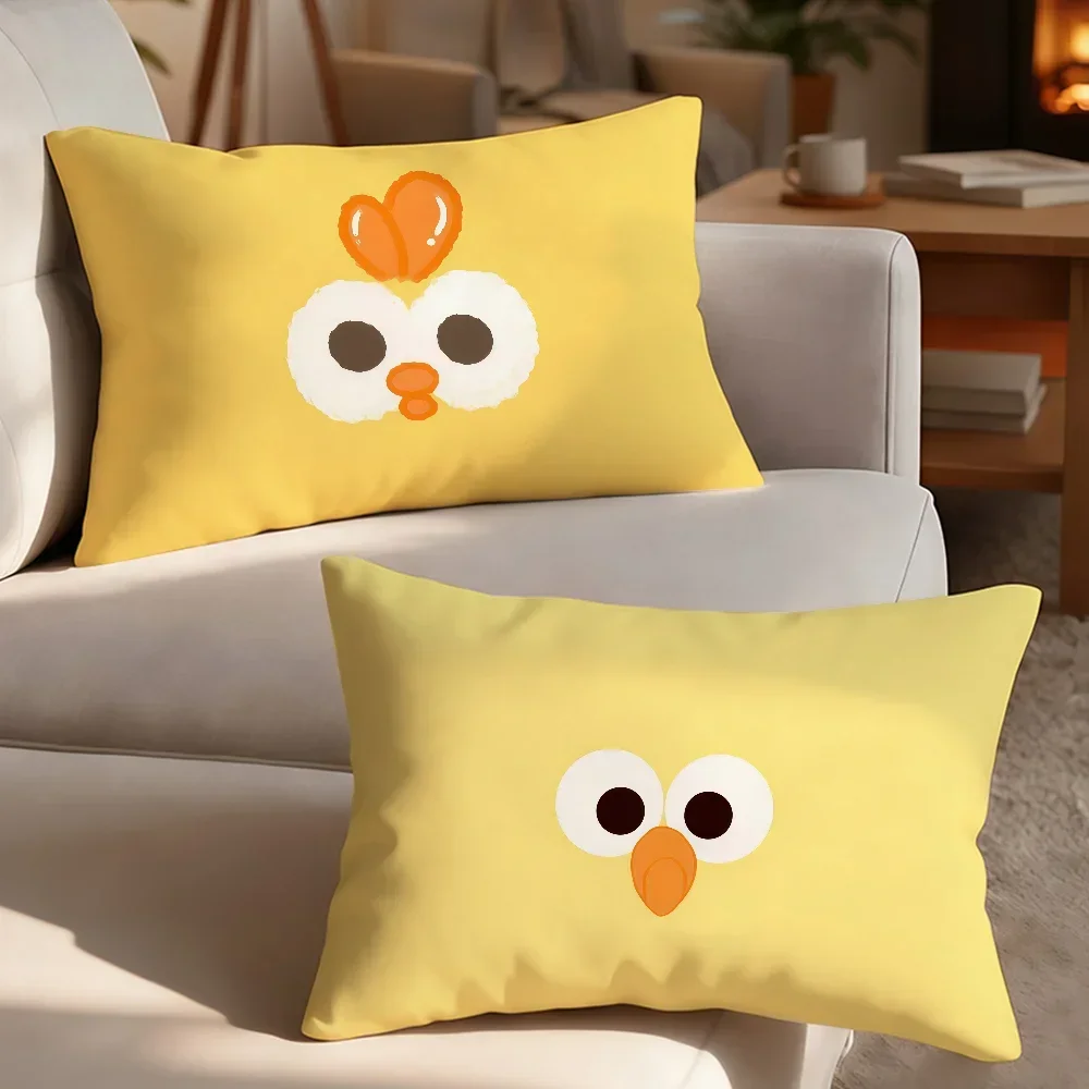 Cartoon Dun D-Dun C-Chicken Pillow Case Suitable For Decorating Homes Bedrooms Children Room Sofas And Other Places