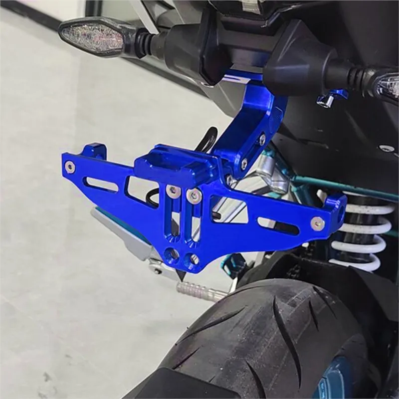 For CFMOTO CF MOTO 150 250 400 500 650 GT NK 700 CLX CL-X 250SR 800MT License Plate Holder Number Plate Frame LED Light Bracket