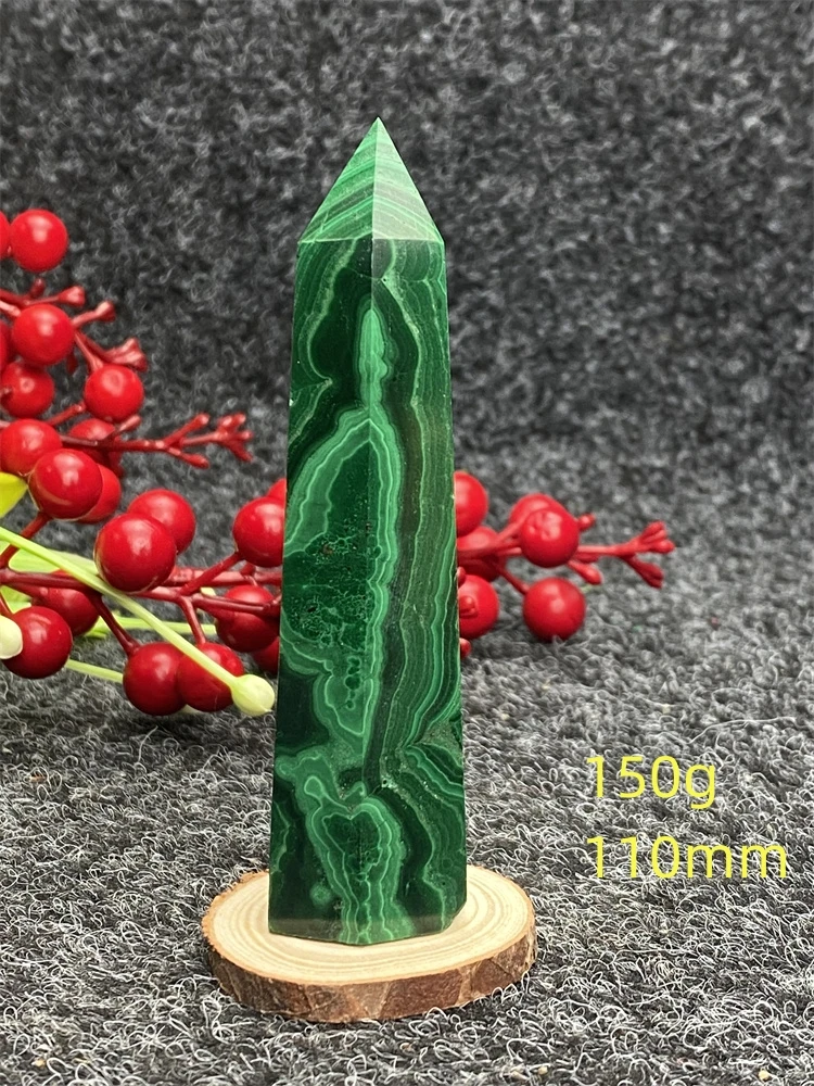 100% Natural Malachite Hexagonal Obelisk Healing Reiki Wand Gem Used Holiday Gift To Give Decoration Dekor Ev Aksesuarlari