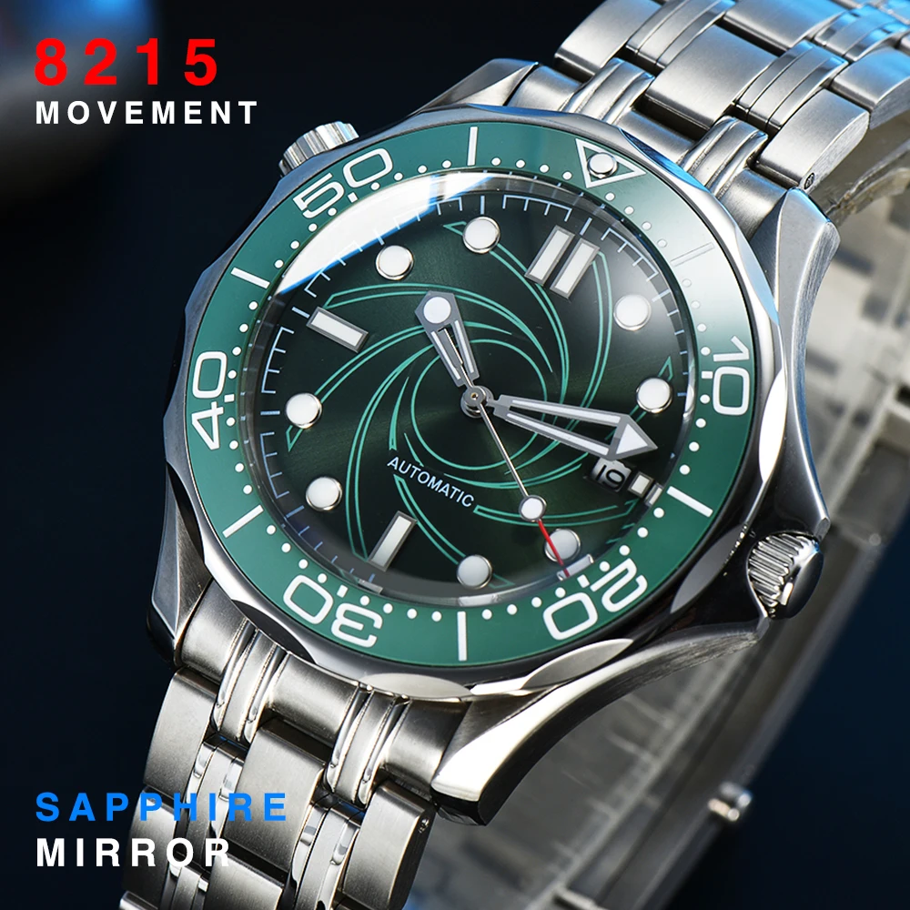 

Luxury Men's Watch 41mm Green Circle Aseptic Dial 300 Series Automatic Mechanical Watch Men's Watch Waterproof Stainless Steel