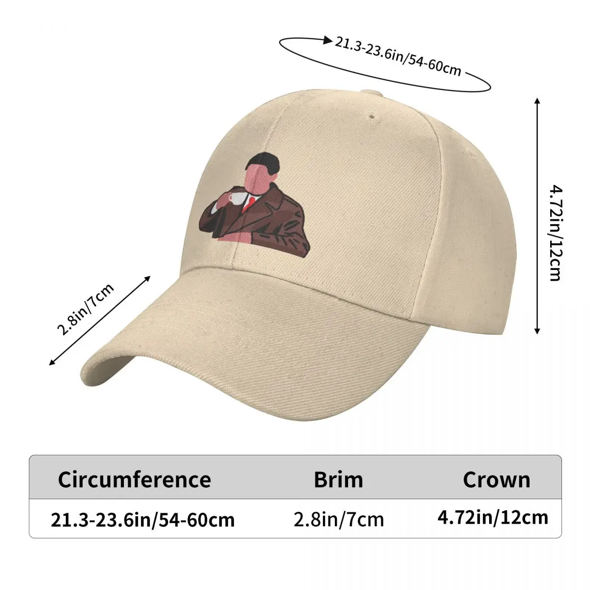 Twin Peaks Agent Dale Cooper Cap Fashion Casual Baseball Caps Adjustable Hat Unisex Baseball Hats Customizable Polychromatic