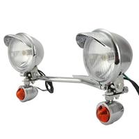 12V Universal Motorcycle Headlight Passing Fog Light Front Turn Signal Lamp Bracket Mounting Holder For Honda/Yamaha/Kawasaki