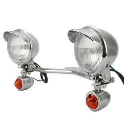 12V Universal Motorcycle Headlight Passing Fog Light Front Turn Signal Lamp Bracket Mounting Holder For Honda/Yamaha/Kawasaki