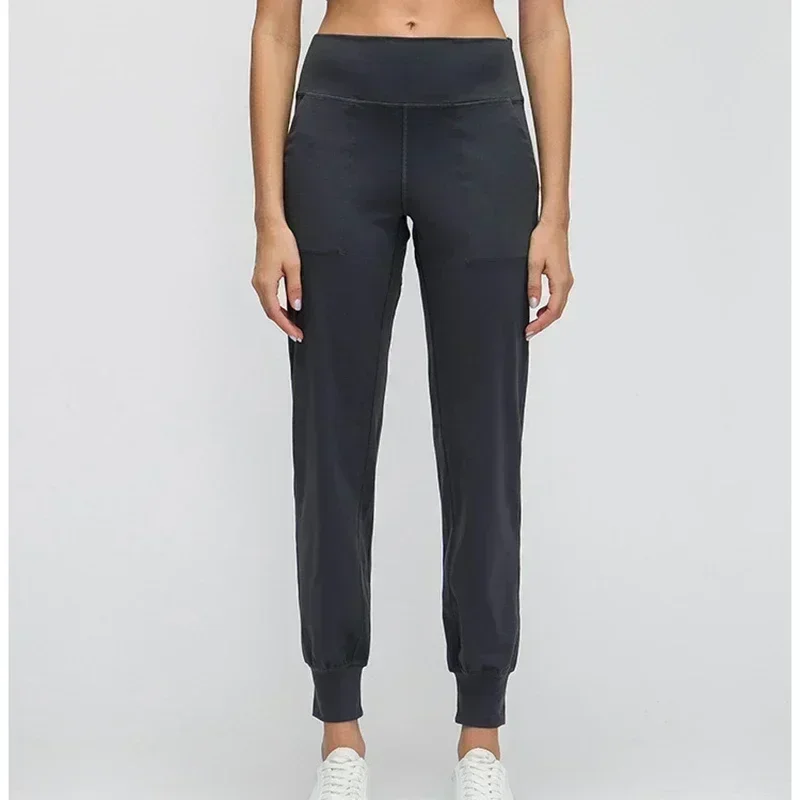 Pantalon de yoga taille haute pour femme, décontracté, taille haute, élastique, fitness, jogging, conçu pour se déplacer