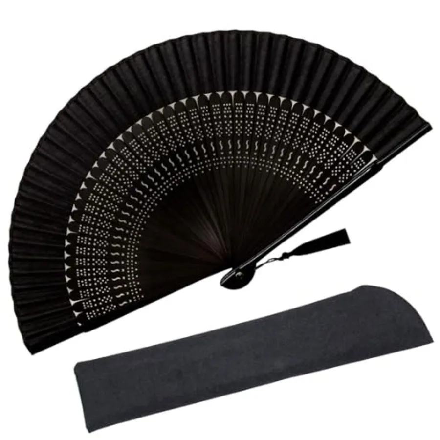 

Zolee Hand Fan for Women Foldable - Folding Japanese Chinese Fan with Case - for Hot Flashes, Dance, Decoration, Fashion Access