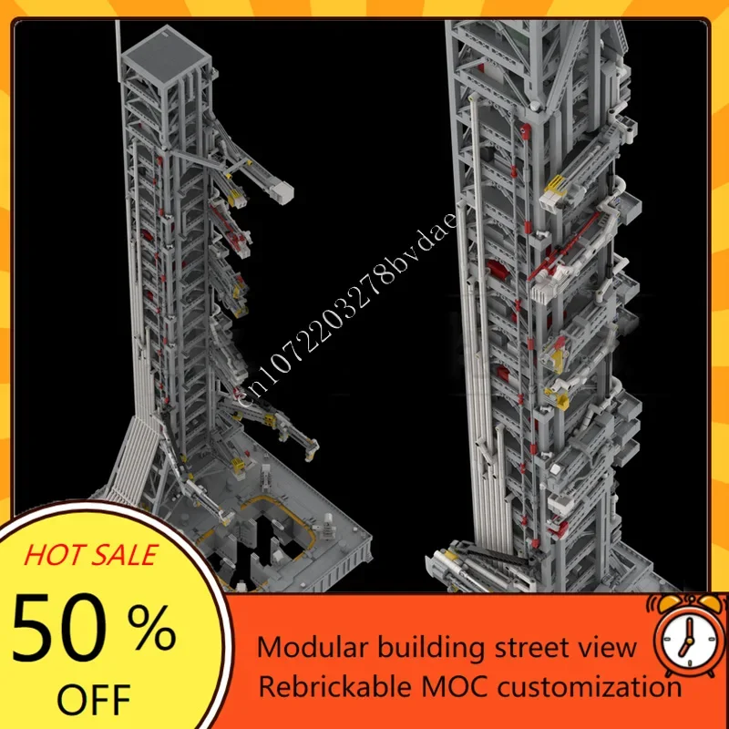 16790PCS Saturn V MLV-25L Mobile Launcher and Launch Umbilical Tower Military MOC SpaceShip Battle Block DIY Assembly Model Gift