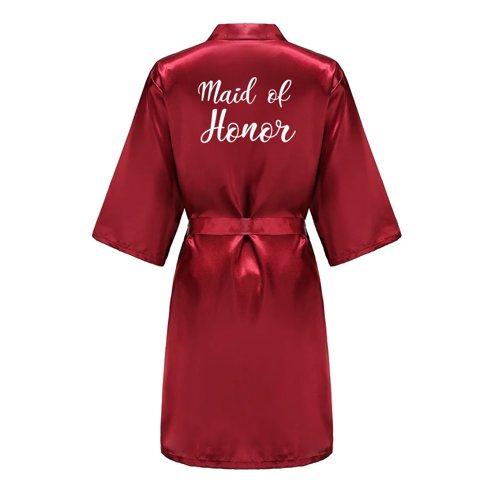 Wedding Bride Bridesmaid Bathrobes Dressing Gown Sexy Women Bathrobe Night Pajama Short Sleepwear Women Bride Kimono