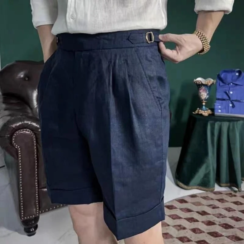 Linen Half Shorts Men 2026 Hot Summer Thin Cotton Linen Casual Wear New Design