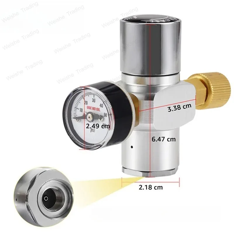 Mini Co2 Regulator,Portable Co2 Charger with Stable Pressure & Steel Ring Gas Inlet,Homebrew Carbonated Kit