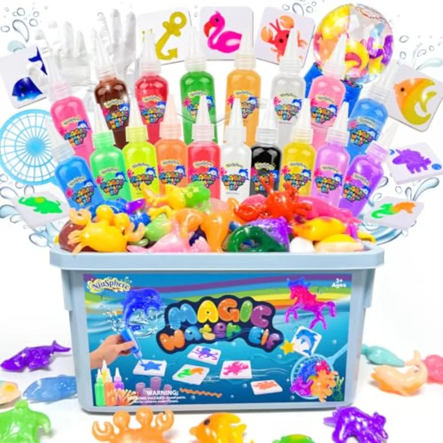 

Magic Water Elf Toy Kit - Aqua Gel Water Pets 18 Gels and 16 Molds DIY Squishy Maker Kit Craft Art for Make Your Own Squishies