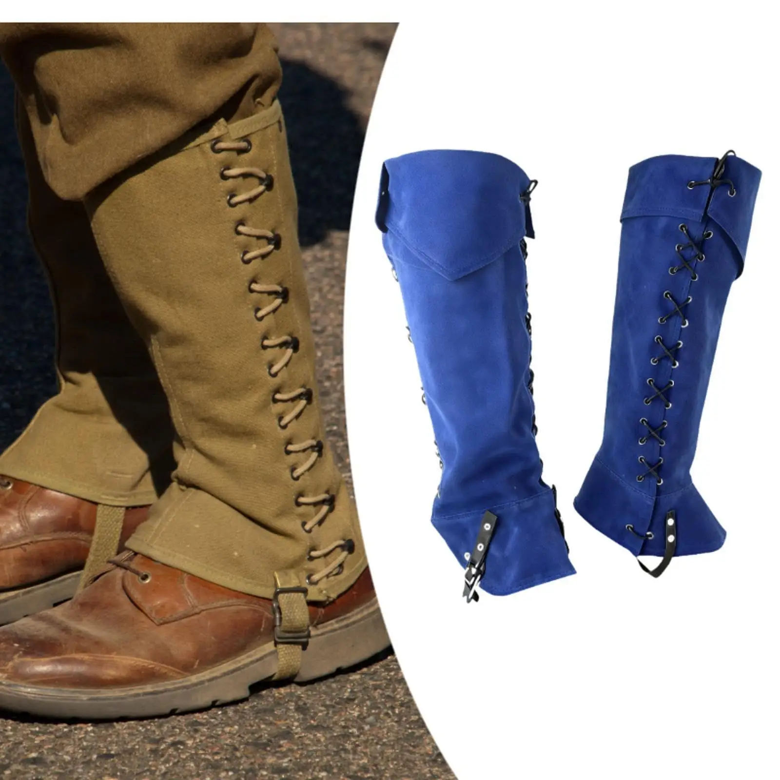 中世の海賊ブーツカバー、ハイキングや演劇の衣装用ゲイター