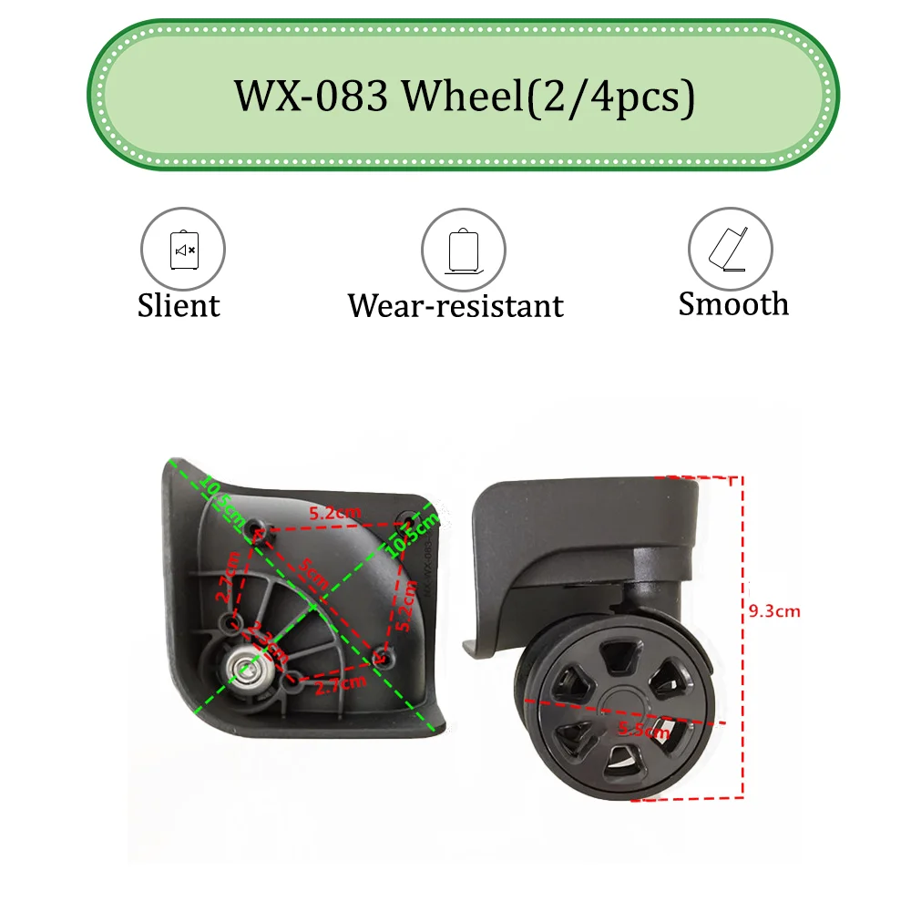 WX-083 Universal Wheel Replacement Suitcase Convenient Silent Smooth Shock Durable Absorbing Rotating Accessories Caster Wheels