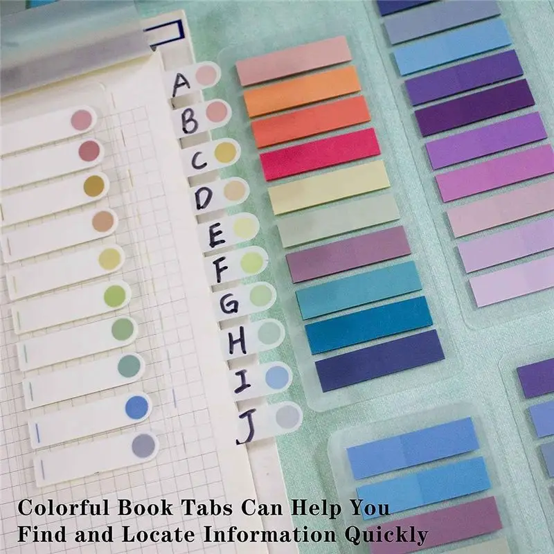 AA83 2400Pcs Page Markers,Morandi Sticky Note Tabs Colored Writable and Repositionable Book Flags Tabs Strip Index Tabs