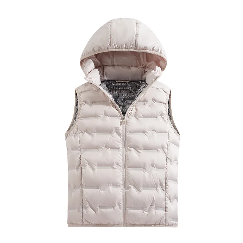 Minsu High-Quality Down Vest for Men 2025 New Autumn and Winter Couple Hooded Glossy Thickened Down Jacket