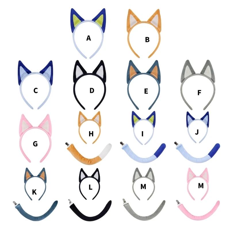 

Cartoon Plush Animal Headbands Tail Set For Kids And Adults Soft Safari Theme Party Favors Christmas Costume Accessories