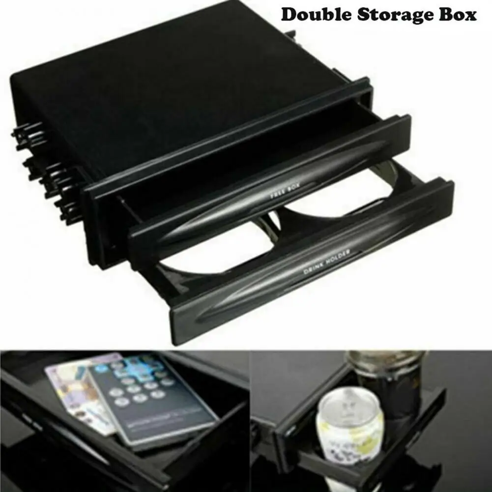 Car Storage Pocket Non-Broken Car Radio Pocket Multipurpose Car Double Radio Pocket Storage Box Accessories Convenient