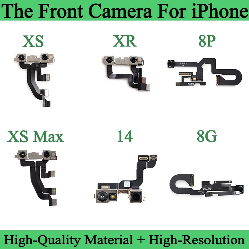 100% New Front Camera For iPhone X XS XR 11 12 Pro Max Front-facing Camera Main Lens Flex Cable Camera For iPhone 8 8Plus 7 Plus