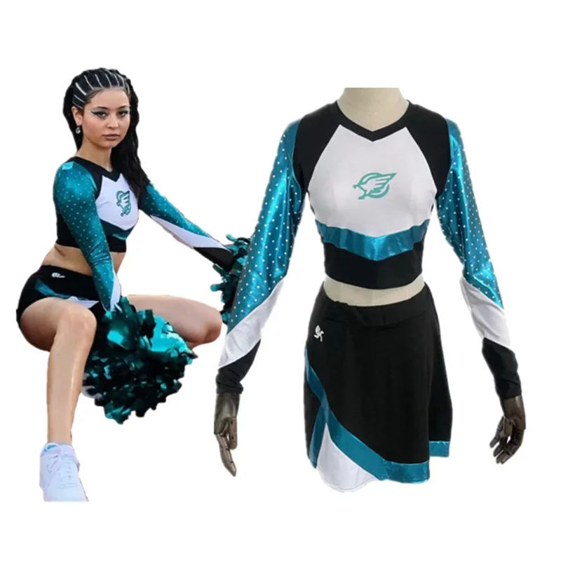 TV Play Euphoria Cheerleading Costume Euphoria Maddy Cosplay Uniform High School Long Sleeve Women Cheerleader Halloween Outfits