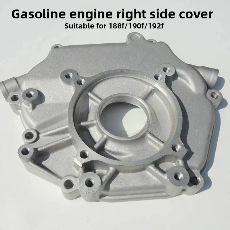 XMSJ Lower Right Crankcase Cover for 188F 190F GX390 Gas Engine, Fit Road Cutting Machine Fire Water Pump Aluminum Side Housing