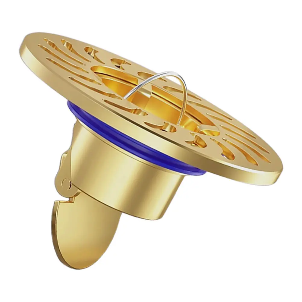 Brass Bathroom Floor Drain Filter Basket Hair Catcher Reverse Seal Odor Stopper Clog Prevention Elegant Design for Home Hotel