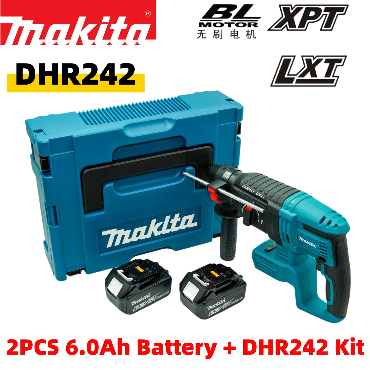 

Original Makita 26MM Brushless Hammer Cordless Hammer 18V Lithium Battery Wireless Drill Makita 18V Original Power Tool Set