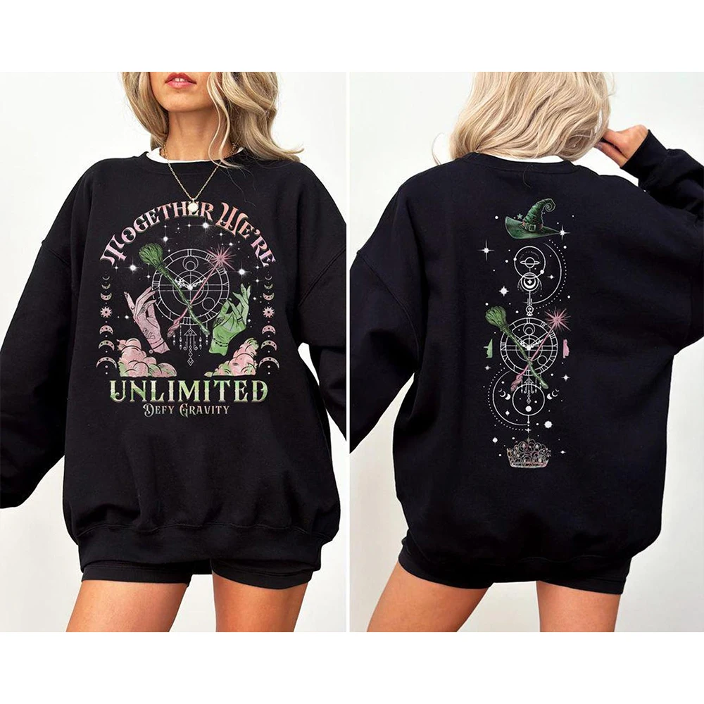 تم تغيير لـ Good Sweatshirt Wicked Defy Gravity بأكمام طويلة ورقبة مستديرة ملابس معالج المدرسة Y2K ملابس خروج يومية غير رسمية