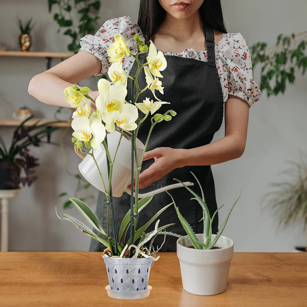 

2 Sets Plastic Flower Pots With Drainage Holes Clear Orchid Planters Nursery Garden Planting Containers Ventilation Pot For